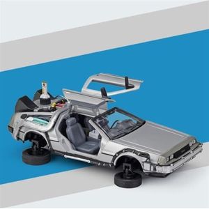 Prachtig Auto model 1:24 DMC-12 DeLorean Time Machine Terug Naar De Toekomst Gegoten Legering Collectible Model Auto Speelgoed (Maat : Zilver 03)