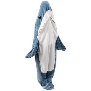 Shark Deken Hoodie Vrouwen Kigurumi for Mannen Met Mouwen Draagbare Shark Deken Zachte Shark Onesie Shark Pyjama (Color : A, Size : 150X70cm)