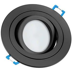 Tevea Led Premium LED inbouwlampen ultra plat | 5W 230V IP44 verwisselbare Led module | inbouwspot ook voor vochtige ruimtes Badkamer (Zwart - Warm wit)
