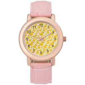 Geel Rubber Eend Horloges Voor Vrouwen Mode Sport Horloge Vrouwen Lederen Horloge