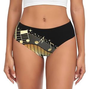 yagDAA Nieuwe Muziek Opmerking Print Womens Ondergoed Zachte Elastische Bikini Slips Knickers Dames Hipster Slipje Onderbroek, Zwart, XS