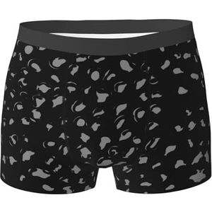 DEXNEL Heren ondergoed boxerslips zacht ademend ondergoed 1pack, zwart-wit luipaard, Zwart, S