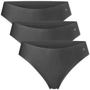 DANISH ENDURANCE Onzichtbare Strings voor Dames, No-Show & Naadloos, voor Sporten & Iedere Dag, 3-pack, Grijs, M