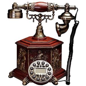 Thuis vaste lijn Europese stijl retro telefoon, bedrade thuisknop ouderwetse vaste lijn, woonkamer antieke vaste honing ornamenten