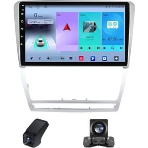 Autoradio 2 Din met Carplay Android Auto Wireless,geldt voor Skoda Octavia 2 A5 2008-2013 9inch touchscreen Bluetooth Stereo Auto FM-radio RDSRadio/USB/AM/FM/Wifi achteruitrijcamera(NF-1)