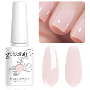 Vishine Semi-permanente nagellak, soak-off gellak, uv/led, manicure, 8 ml, zachtroze (1361)