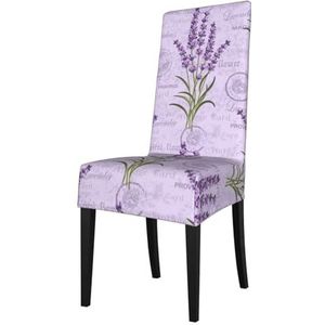 KemEng Lavendel stempel, stoelhoezen, stoelbeschermer, stretch eetkamerstoelhoes, stoelhoes voor stoelen
