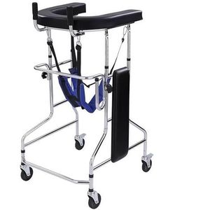 SAYEYBU Adult Standing Walker for Seniors, Hemiplegia Lower Limb Rehabilitation Training Standing Frame Anti Rollover Standing Walker for Disabled, Adjustable Height with Stands 220lbs,Men's