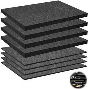 JABNOW Rasterschuim, kubusschuim, 400 x 300 x 2,5 mm, 400 x 300 x 10 mm, gereedschapskoffer, schuim, gereedschap schuim voor gereedschapskoffer, camerakoffer en kofferinzet