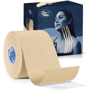 CureTape® Gentle Beige | Kinesiology Tape voor de gevoelige huid | Gemakkelijk te verwijderen | 100% hypoallergene Kinesiologie Tape | 5 cm x 5 m