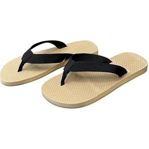 NIUVOO Rubberen teenslippers voor dames, strandslippers, casual, comfortabel, antislip, strand, zachte bodemslippers, Beige, 44.5 EU