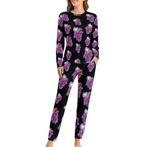 O-ctopus Love Soft Womens Pyjama Lange Mouw Warm Fit Pyjama Loungewear Sets met Zakken 4XL