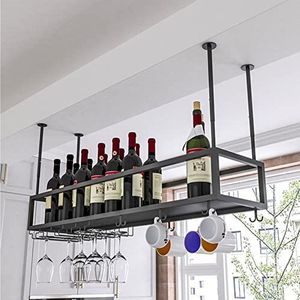 Industriële metalen vintage bar plafond wijnrekken, wijnglas opknoping rack, onder kast Cup plank, restaurant cafe keuken organisatie en opslagplank (Size : 80x30x21cm)