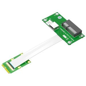 JMT 2,5 Gpbs Mini PCI-E naar PCI-E Express X4/X8+USB Riser Card met High Speed FPC-kabel met magnetische pad (X4 horizontaal)