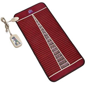 MediCrystal Infrarood Heat Amethist Toermalijn Mat - 48"" L x 22"" B - Natuurlijke Kristallen - Verstelbare FIR Verwarming 86°-145°F - Diepverwarmende Hot Stone Pad - voor rug, spieren en gewrichten