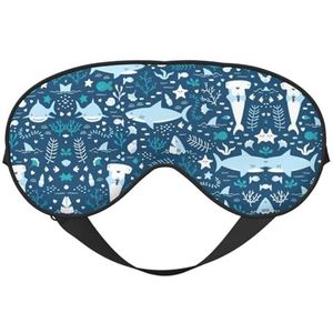 Leuke blauwe vis afdrukken veelzijdige rust helper, zacht slaap oogmasker dubbelzijdig voor yoga, kamperen, zacht slaap oogmasker
