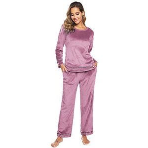 Sykooria - Dames Pyjama Set - Flanel - Warme Tweedelige Nachtkleding - Lange Bovenstukken en Pyjamabroek met Zak