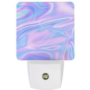 Roze Blauw Streep Art Marmer Warm Wit Nachtlampje Plug In Muur Schemering naar Dawn Sensor Lichten Binnenshuis Trappen Hal