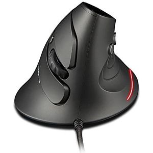 Zelotes 3200DPI Verticale Muis met Polssteun,Ergonomische Muis,6 Knoppen USB Optische Bedrade Muis,Gaming Muis Mouse voor Laptop,PC,Zwart