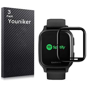 Youniker 3 Pack Compatibel met Garmin Venu Sq Screen Protector Film Compatibel met Garmin Venu Sq GPS Smartwatch Screen Protectors Folies 3D Volledige dekking Screen Cover