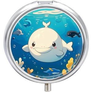 Ronde pillendoos 3 compartimenten draagbare medicijnpillendoos één maat pillendoos voor zakpillenorganisator en vitaminecontainers voor reizen