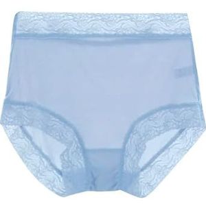 Naadloos Mulberry Zijden Ondergoed Dames Middelhoge Taille Comfortabele Slip Grote Maten Sneldrogende Slipjes Lingerie Zijden Kruis (Color : Blue, Size : L/Large)