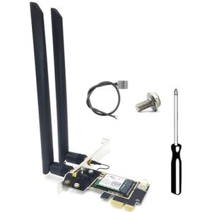 Booso QCNFA765 WiFi-Kaart WiFi6E PCI-E Draadloze Adapter 5970M Triple Band 2.4G/5G/6G Bluetooth 5.2 802.11AX voor Win10/Win11
