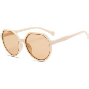 BOSREROY Uniseks kunststof zonnebril: modieus, lichtgewicht beschermend montuur, reis- en rijbril voor dames en heren, Beige40, One Size