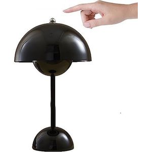 Flowerpot Lamp,Mushroom Table Lamp,LED Touch Dimmable Flowerpot Table Lamp,Table Lamp With 3 Brightness Modes,Decorative Retro Desk Lamp for Bedroom,Office,Bars,Restaurants Black