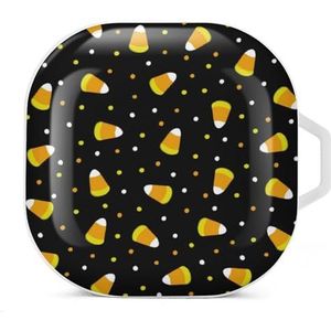 Halloween Candy Corn Oordopjes Hoesje Compatibel met Samsung Hard Shell Beschermhoes Wit-Stijl