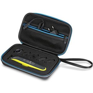 Wicked Chili-tas compatibel met Philips OneBlade-scheermessen QP2530 / 30, QP2630 / 30, QP2520 / 30, QP2520 / 20-reisetui, One Blade-beschermhoes, etui met accessoirevak (zwart)