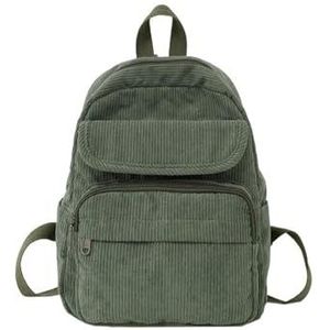Aufona Mini-rugzak voor dames - kleine esthetische corduroy rugzak, lichtgewicht, Groen, Medium, Leuke Rugzak