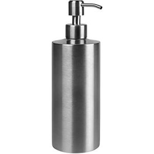 QUVIO Zeepdispenser, Shampoo Dispenser, Zeep Pomp voor Keuken en Badkamer, Badkameraccessoires, Roestvrijstalen Zeepdispenser, Vloeibare Zeep Pomp, Handzeepdispenser (Zilver)