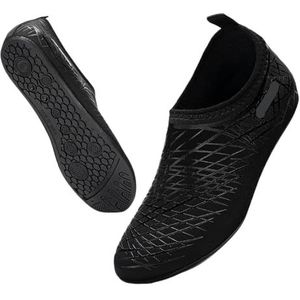 UBOHUZ Waterschoenen, watersportschoenen, blote voeten, sneldrogend, aqua-yogasokken, instappers voor dames en heren, waterschoenen voor surfen, duiken, Zwart, 46/47 EU