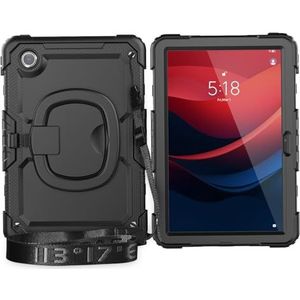 Tablet PC-hoes Zware schokbestendige TPU-hoes compatibel met Lenovo Tab M11 TB-330FU/Lenovo Xiaoxin Pad 2024 TB-331FC kinderhoes, 360 graden draaibare handgreep, standaardbeugel W schermbeschermer + s
