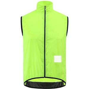 YGLEEULI Fietsjack Heren Fietsvest Winddicht Mouwloos Fiets Lichtgewicht Outdoor Winddicht Sportvest (GEEL, 3XL)