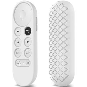 2021 Siliconen Beschermende Afstandsbediening Case Voor Chromecast Met Voor Google TV Voice Afstandsbediening Shockproof Afstandsbediening Cover Anti-Verloren Case Voor Chromecast 2020 (wit)