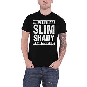 Eminem T Shirt The Real Slim Shady please stand Up nieuw Officieel Mannen Zwart XL