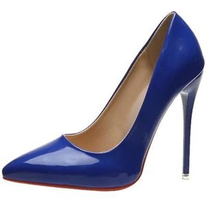 Vrouwen Schoenen Sexy Puntige Teen Super Hoge Hakken 12Cm Pompen Vrouw Trouwjurk Hoge Hakken Schoenen 44 45, Blauw 12 cm, 42 EU