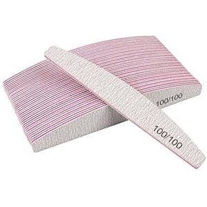 Een dubbelzijdige nagelfil, een nagelbuffertje 50 stuks dubbelzijdige nagelvijlbuffer met 80-240 korrel afwasbaar schuurpapier for manicure(100-100 Grit)
