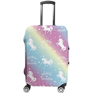 Magic unicorrn met sterrenprint, reiskofferhoes, wasbare kofferbeschermer, geschikt voor bagage van 19-32 inch