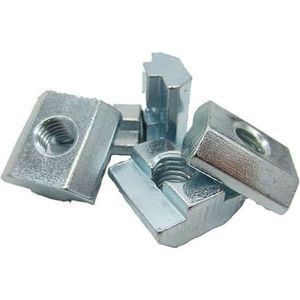 T-gleufmoer, M3-M10 schuifhamer T-blok vierkante moeren for T-rail 20-45 mm aluminium profielen(2020-M4-50PCS)