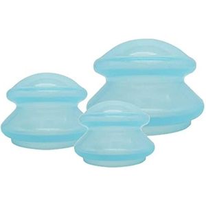 3X Siliconen Cupping Set Vacuüm Cupping Cup voor Schouder Arm Body Massage Blauw