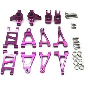 For MJX 14303 14301 14302 1/14 RC 4WD afstandsbediening auto metalen upgrade fittings for en achter swingarm stuurkop kit(PURPLE)