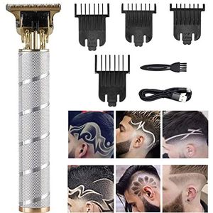 Professionele Tondeuse voor Mannen Vrouwen Draadloze Oplaadbare Tondeuse Metalen Body Cutting Grooming Kit Baard Scheerapparaat Kapperszaak (Zilveren Draad)