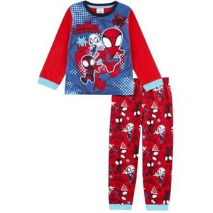 Spidey & His Amazing Friends pyjama | Lange pyjama voor jongens | Spiderman pyjama voor jongens | Officiële Spidey Merchandise, Rood, 4-5 jaar