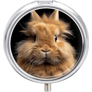 Bruine Dwerg Konijn Pillendoos Ronde Draagbare Pil Organizer Waterdichte Dagelijkse Vitamine Houder Dozen Creatieve 3 Compartiment Geneeskunde Pil Case voor Portemonnee Of Pocket