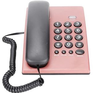 Home Vaste Multifunctionele Batterijvrije Vaste Telefoon, Mute-functie Slijtvaste Knoppen met Dubbele Magnetische Handset voor Kantoorhotel (Roze)