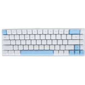 Mechanisch Toetsenbord met 61 Toetsen, BT 5.0 Blauwe Schakelaars RGB-backlit Gamingtoetsenbord met Hot-swappable PCB, 2000 MAh Batterij voor Smartphones, Laptops, Tablets (blauw