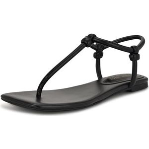 NINE WEST Nortny platte sandalen voor dames, Zwart 001, 35 EU